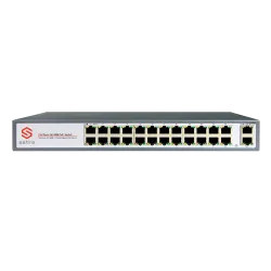 Switch PoE - 24 puertos PoE + 2 Gigabit Port - Velocidad 10/100 Mbps - 30 W por puerto / Máximo 250W - Alcance hasta ... - Alarm