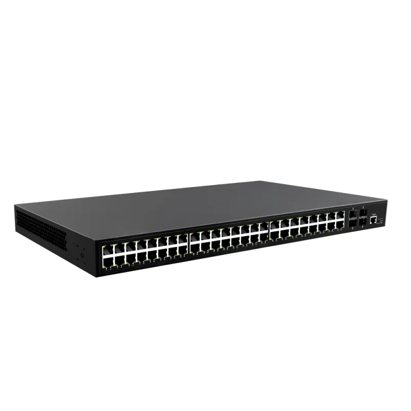 Switch PoE Gestionable - 48 puertos PoE + 4 Gigabit SFP - Velocidad 10/100/1000 Mbps - 30 W por puerto 802.3af/at / M... - Alarm