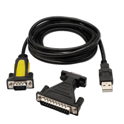 Conversor USB - RS232 - Conexión serial - Longitud 1.8 m - Color negro - Compatibilidad Windows, Linux y MacOS - Incl...