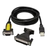 Conversor USB - RS232 - Conexión serial - Longitud 1.8 m - Color negro - Compatibilidad Windows, Linux y MacOS - Incl... - Alarm