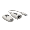 Extensor USB - 1 emisor USB a RJ45 - 1 receptor RJ45 a USB - Longitud máxima 50 m - Plug and Play