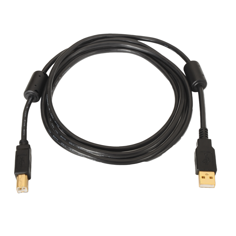 Cable USB 2.0 - Para Impresora - Conectores tipo A/M-B/M - Longitud 3 m - Alta calidad - Color negro