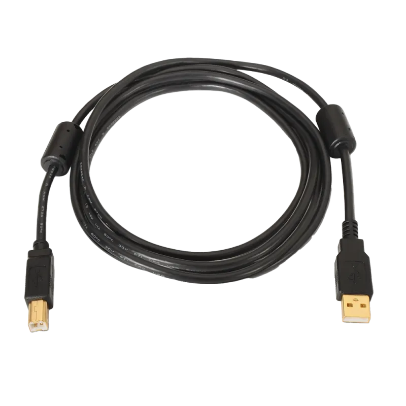 Cable USB 2.0 - Para Impresora - Conectores tipo A/M-B/M - Longitud 3 m - Alta calidad - Color negro - AlarmSystems.Shop