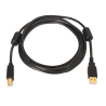 Cable USB 2.0 - Para Impresora - Conectores tipo A/M-B/M - Longitud 3 m - Alta calidad - Color negro