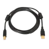 Cable USB 2.0 - Para Impresora - Conectores tipo A/M-B/M - Longitud 3 m - Alta calidad - Color negro - AlarmSystems.Shop