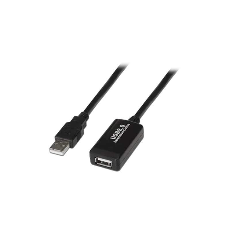 Extensor USB 2.0 - Longitud 5,0 m - Conectores USB A M/H - Activo - Color negro - Trasferencia hasta 480 Mbps - AlarmSystems.Sho
