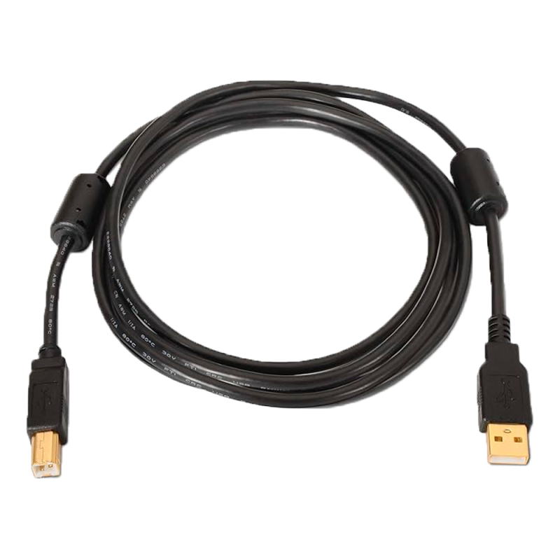 Cable USB 2.0 - Para Impresora - Conectores tipo A/M-B/M - Longitud 5,0 m - Alta calidad (28AWG+22AWG - Color negro