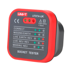 Tester de tomas eléctricas UK - Verificación de errores de cableado - Test de posibles fugas