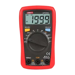 Multímetro digital de mano LCD - Medición de voltaje en DC y AC hasta 250V - Medición de intensidad en DC y AC hasta ... - Alarm