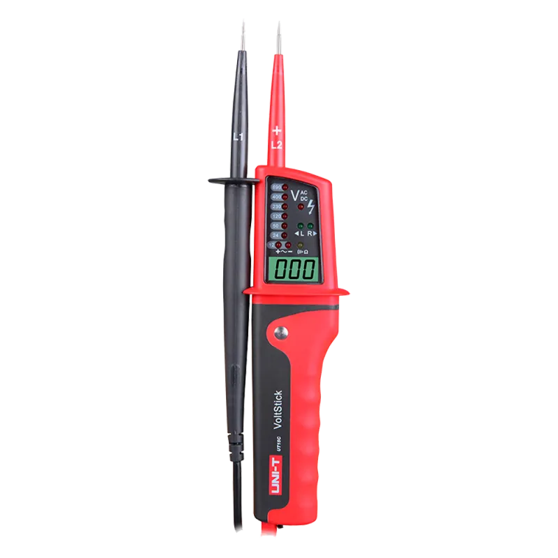 Medidor de voltaje tipo lápiz con display LCD - Medición de voltaje AC y DC - Aviso audible y LED visible para contin... - Alarm