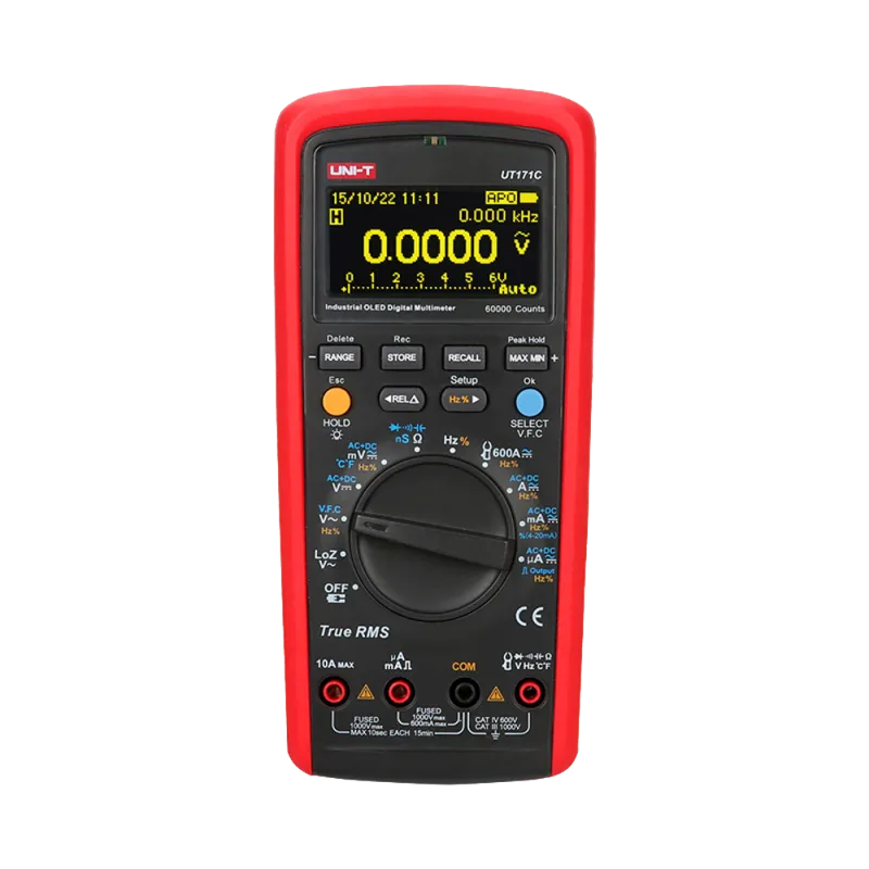 Multímetro digital OLED - Conexión a PC para volcado de datos - Medición AC/DC: hasta 1000V y 10A - Medida de resiste... - Alarm