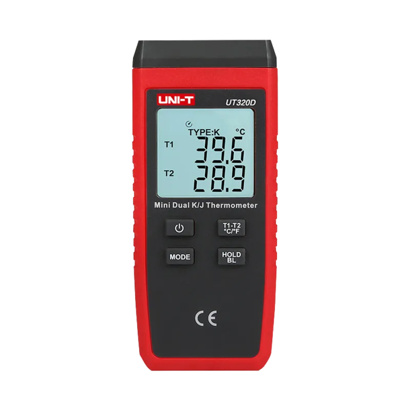 Termómetro con sondas tipo K y J - Display Dual retroiluminado - Alta precisión - Resistente a caídas de 1m de altura... - Alarm