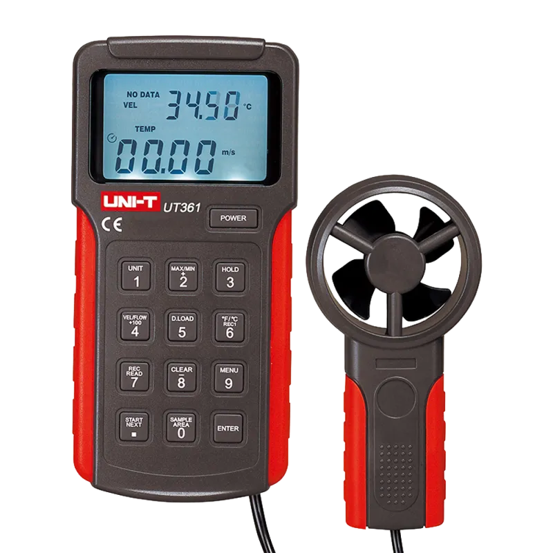 Anemómetro tipo Split - Sensor de velocidad del viento de alta precisión - Sensor de temperatura - Apagado automático... - Alarm