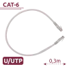 Cable UTP - Ethernet - Conectores RJ45 - Categoría 6 - 0,3 m - Color blanco - AlarmSystems.Shop