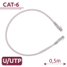 Cable UTP - Ethernet - Conectores RJ45 - Categoría 6 - 0,5 m - Color blanco - AlarmSystems.Shop