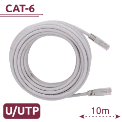 Cable UTP - Ethernet - Conectores RJ45 - Categoría 6 - 10 m - Color blanco - AlarmSystems.Shop