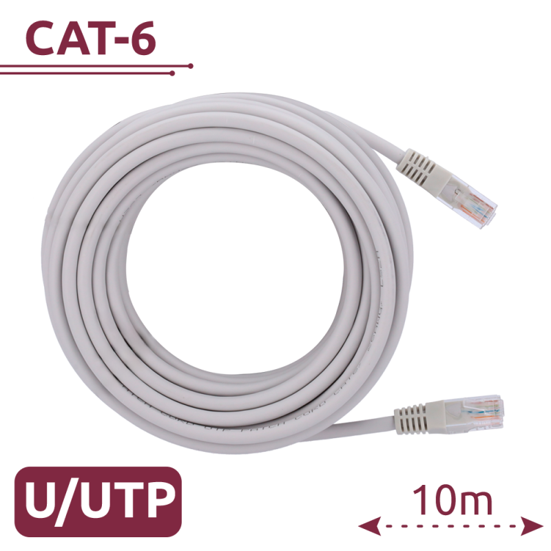 Cable UTP - Ethernet - Conectores RJ45 - Categoría 6 - 10 m - Color blanco