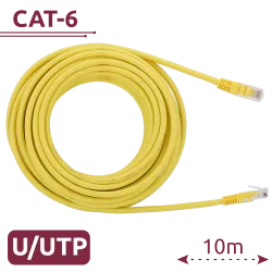 Cable UTP - Ethernet - Conectores RJ45 - Categoría 6 - 10 m - Color amarillo - AlarmSystems.Shop