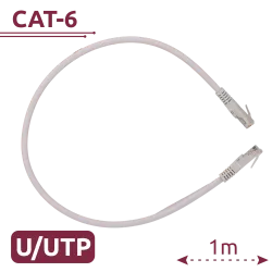 Cable UTP Safire - Ethernet - Conectores RJ45 - Categoría 6 - 1 m - Color blanco - AlarmSystems.Shop