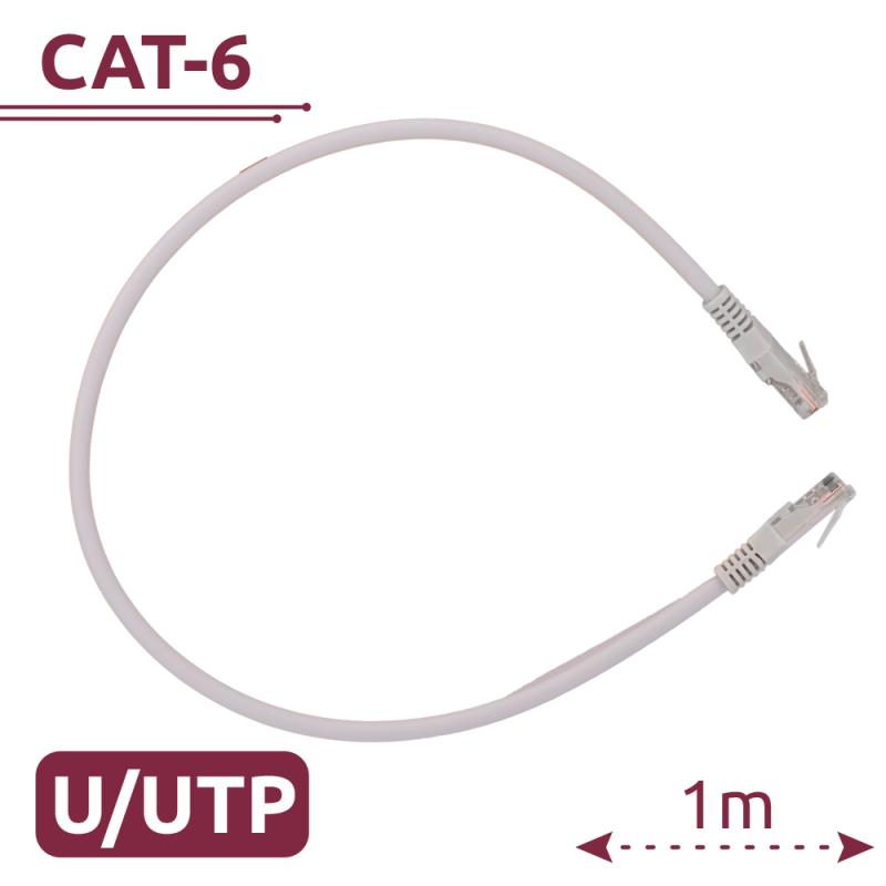 Cable UTP Safire - Ethernet - Conectores RJ45 - Categoría 6 - 1 m - Color blanco