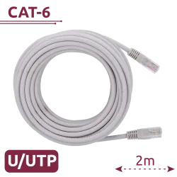 Cable UTP - Ethernet - Conectores RJ45 - Categoría 6 - 2 m - Color Blanco - AlarmSystems.Shop