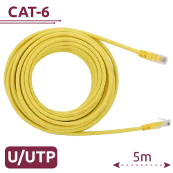 Cable UTP - Ethernet - Conectores RJ45 - Categoría 6 - 5 m - Color amarillo - AlarmSystems.Shop