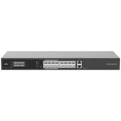 Uniview Switch PoE Enracable - 16 Puertos RJ45 10/100Mbps PoE+ 802.3af/at - 2 Puertos uplink 10/100/1000Mbps (1 combo... - Alarm