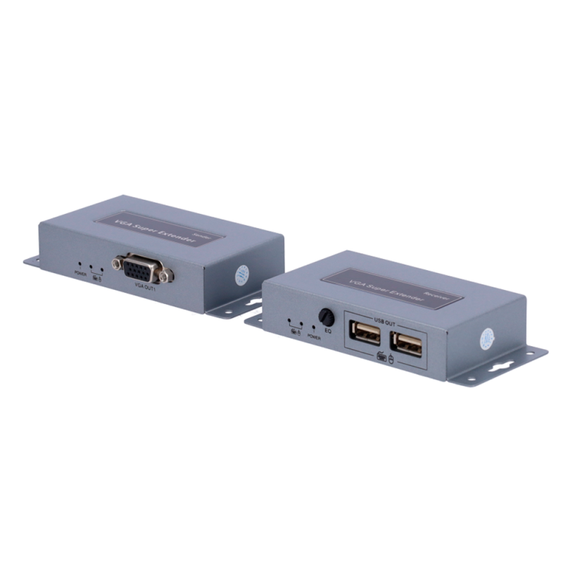 Extensor VGA/USB por UTP - Emisor y receptor - Alcance 100 m - Hasta 1920x1440 - Sobre cable UTP Cat 5/5e/6 - Aliment...