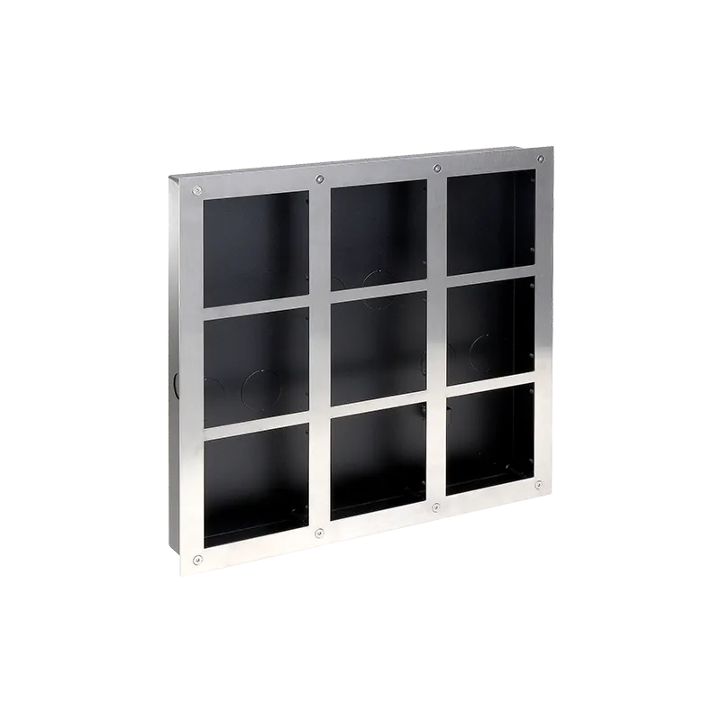 Panel frontal y caja de registro - Específica para videoporteros - Compatible con módulos XS-V2000E-M(X) - Hasta 9 mó... - Alarm