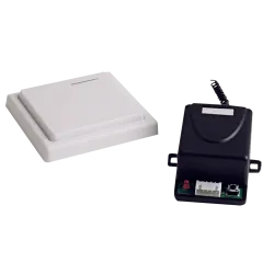 Relé inalámbrico con pulsador - Para cualquier puerta - Funcionamiento NO/NC/COM - Frecuencia 433.92 MHz - Hasta 50 m... - Alarm