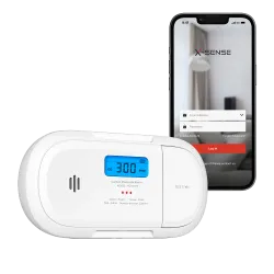 Detector de CO autónomo X-Sense - Comunicación WiFi 2.4GHz - Conexión a través de APP - Duración de la batería 1 año ... - Alarm