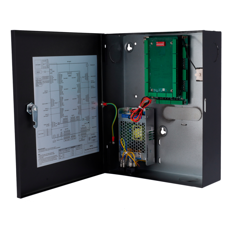 Controladora de acceso biométrica - Acceso por huella, tarjeta o contraseña - Comunicación TCP/IP - 8 lectores por Wi...