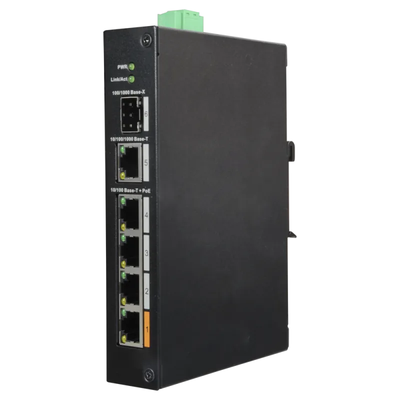 Switch PoE X-Security - 4 puertos PoE +1 SFP +1 Uplink Gigabit - Velocidad 10/100/1000 Mbps - 60W puerto 1 / 30W pue... - Alarm