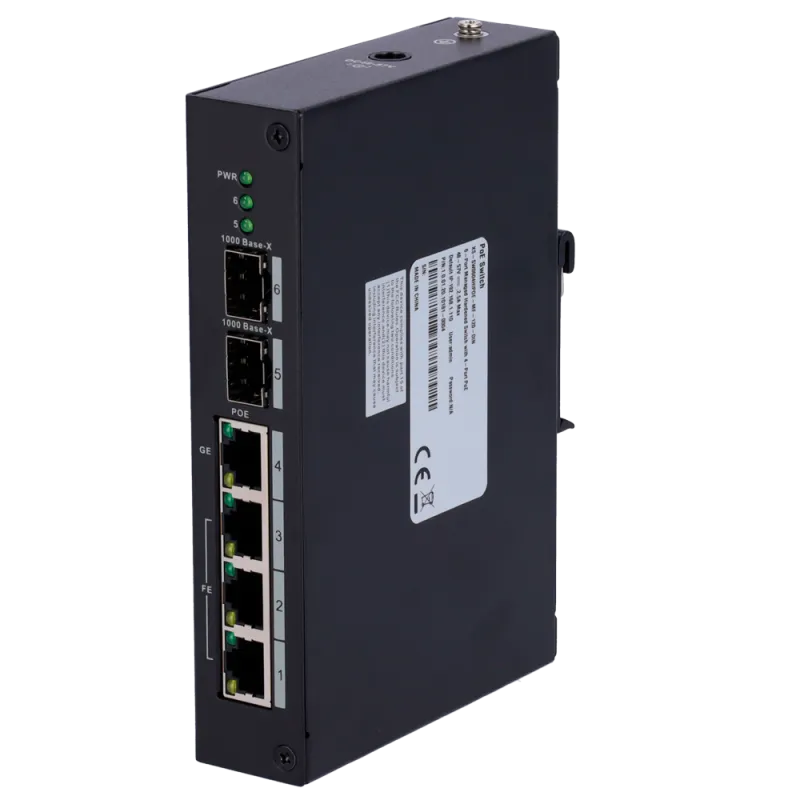 Switch PoE X-Security - 3 puertos FE + 1GE + 2 SFP GE - 60W puerto 4 / 30W puerto 1-3/ Máximo 120W - Hi-PoE / IEEE80... - Alarm