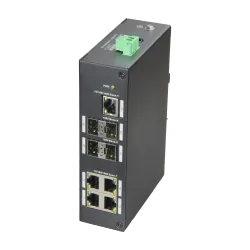 Switch X-Security - 5 Puertos RJ-45 - 4 Puertos SFP Gigabit - Velocidad 10/100/1000 Mbps - Soporta doble alimentación... - Alarm