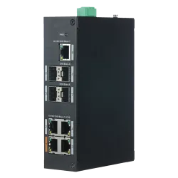 Switch PoE - 4 puertos PoE+ RJ45 + 1 Puerto RJ-45 - 4 Puertos SFP Gigabit - Velocidad 10/100/1000 Mbps - 30 W por pue... - Alarm