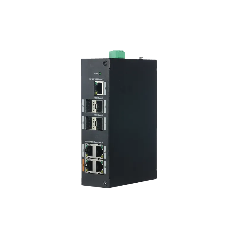 Switch PoE - 4 puertos PoE+ RJ45 + 1 Puerto RJ-45 - 4 Puertos SFP Gigabit - Velocidad 10/100/1000 Mbps - 30 W por pue... - Alarm