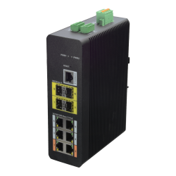 Switch HiPoE X-Security - 6 puertos PoE (RJ45) + 4 puerto Uplink (SFP) - Velocidad 10/100/1000 Mbps - 2 Puertos Hi-Po...