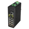 Switch PoE X-Security Carril DIN - 8 puertos PoE RJ45 + 2 puertos SFP de fibra - Velocidad 10/100/1000 Mbps - 90W pue... - Alarm