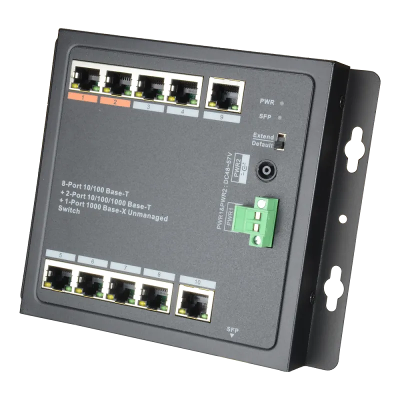 Switch HiPoE X-Security - 8 puertos PoE + 2 Uplink (RJ45) + 1 Uplink (SFP) - 8x 10/100Mbps + 2x 10/100/1000Mbps + 1 S... - Alarm