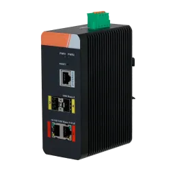 Switch PoE X-Security Carril DIN - 2 puertos PoE RJ45 + 2 SFP - Velocidad 10/100/1000 Mbps - 90W puertos 1-2 / Potenc... - Alarm