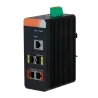 Switch PoE X-Security Carril DIN - 2 puertos PoE RJ45 + 2 SFP - Velocidad 10/100/1000 Mbps - 90W puertos 1-2 / Potenc... - Alarm