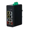 Switch PoE X-Security Carril DIN - 4 puertos PoE RJ45 + 1 puerto RJ45 + 2 SFP - Velocidad 10/100/1000 Mbps - 90W puer... - Alarm