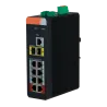 Switch PoE X-Security Carril DIN - 8 puertos PoE RJ45 + 2 puertos SFP - Velocidad 10/100/1000 Mbps - 90W puertos 1-2... - Alarm