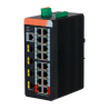 Switch PoE X-Security Carril DIN - 16 puertos PoE RJ45 + 4 puertos SFP - Velocidad 10/100/1000 Mbps - 90W puertos 1-2...