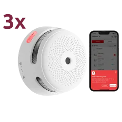 Pack de 3 mini detector de humo autónomo X-Sense - Conexión con HUB SBS50 para comunicación por APP - Permite conecta... - Alarm