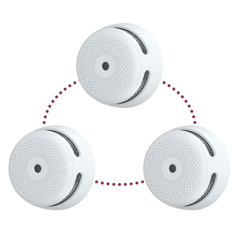 Pack de 3 mini detector de humo autónomo X-Sense - Permite conectar 24 detectores por RF 868MHz - Duración de la bate...