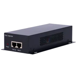 Inyector PoE Dual - Entrada RJ45 10/100/1000/10000 Mbps - Potencia total 60 W - Distancia máxima 100 m - PoE/PoE+ IEE... - Alarm