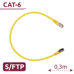 Cable SFTP - Ethernet - Conectores RJ45 - Categoría 6A - 0,3 m - Color amarillo