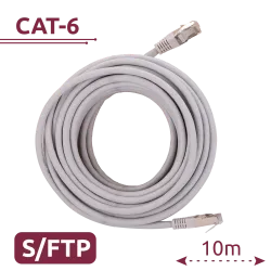 Cable SFTP - Ethernet - Conectores RJ45 - Categoría 6A - 10 m - Color blanco - AlarmSystems.Shop